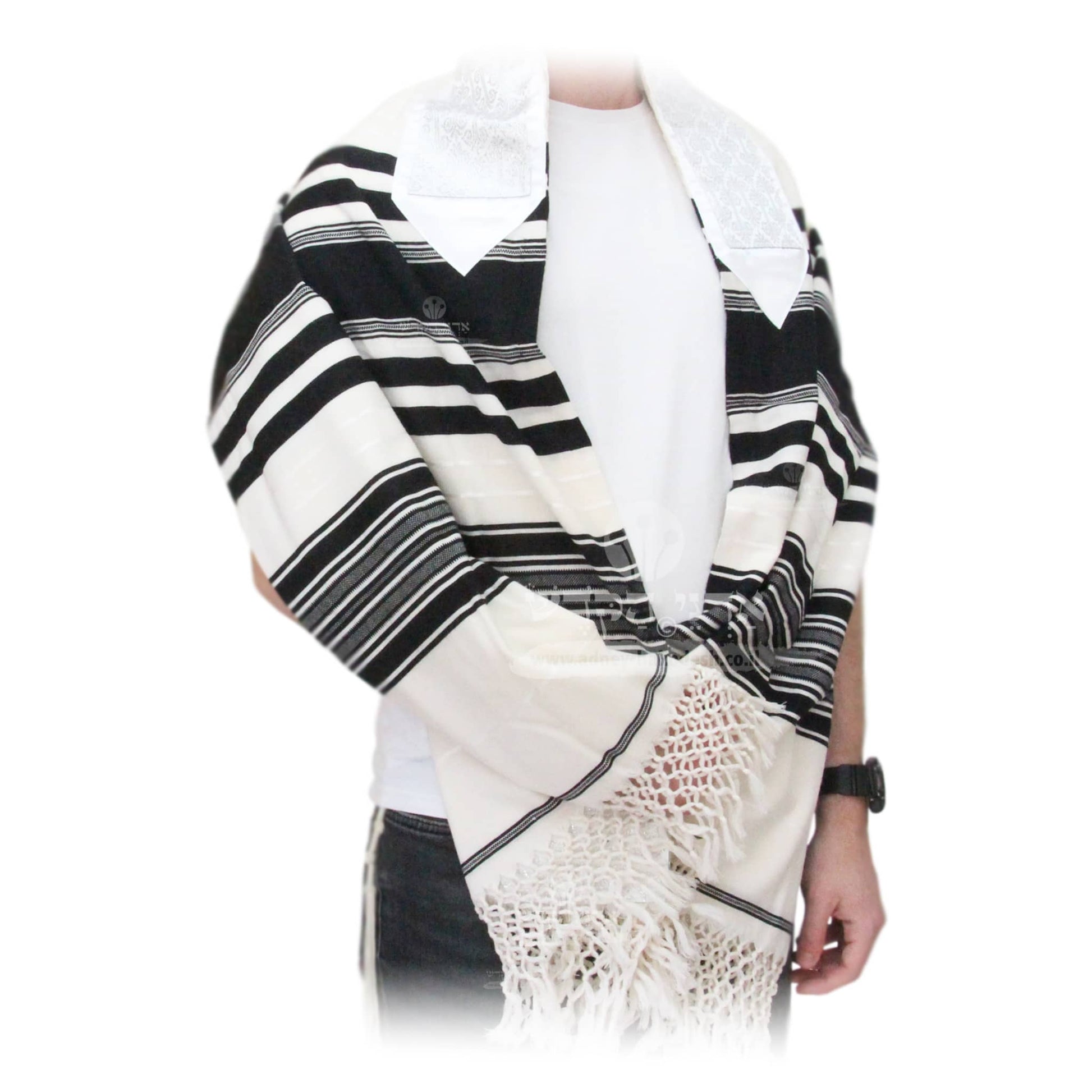 Tallit Temani Netted Black