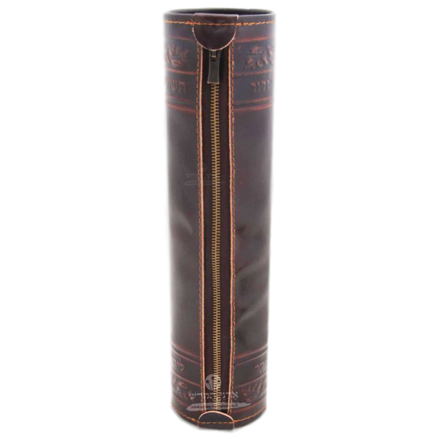 Brown genuine leather flexible megillah case