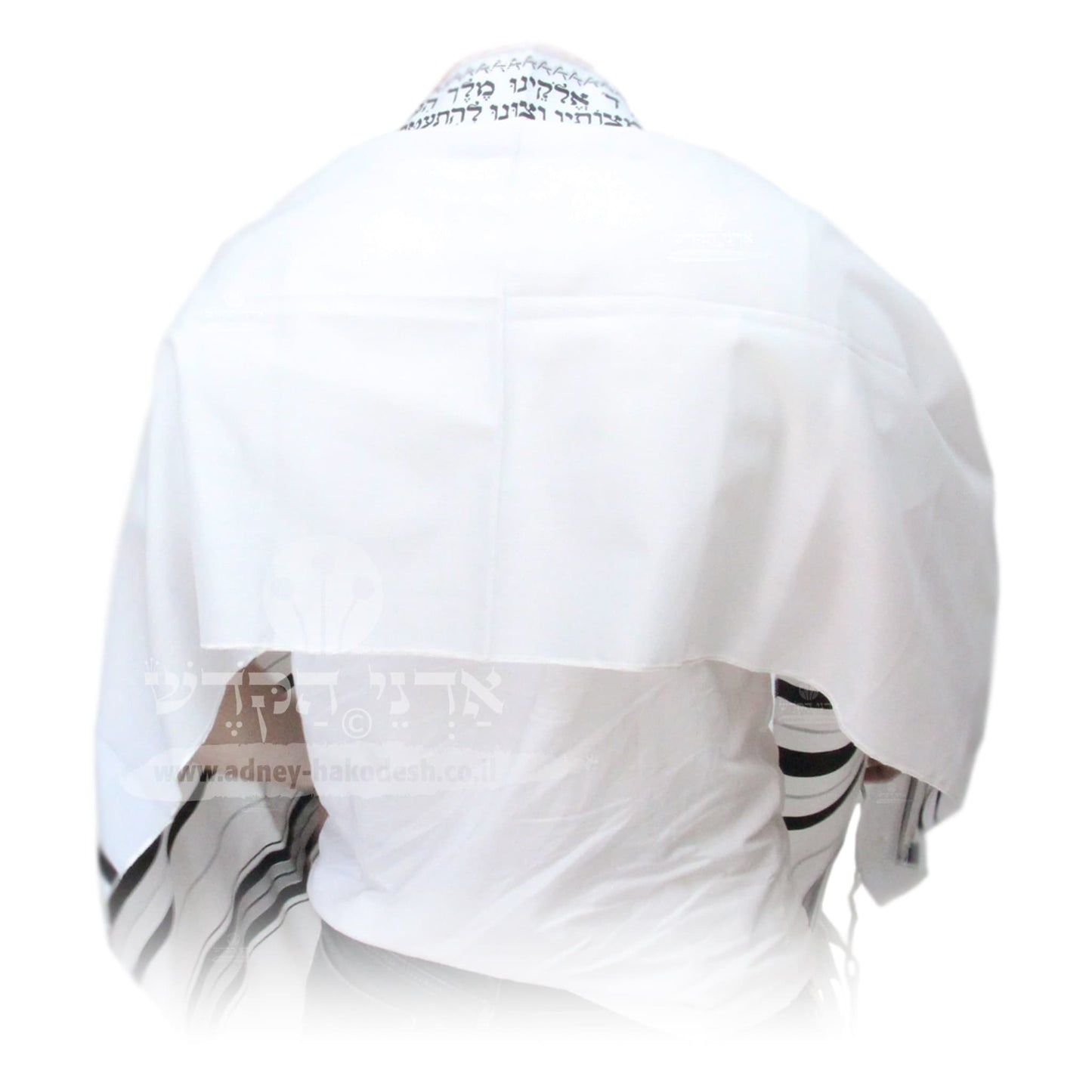 Tallit "Acrylic" - White Silver, Black Silver