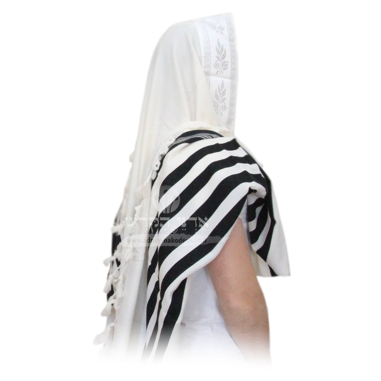 Tallit "Pe'er Kal" - White, Black