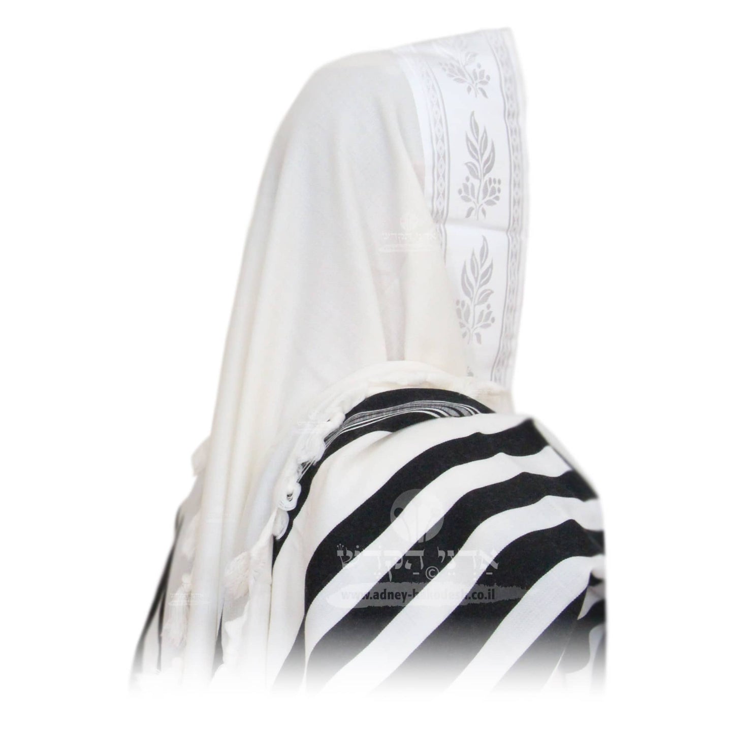 Tallit "Pe'er Kal" - White, Black